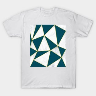 Its Getting Colder // Abstract Geometric Blue and White Pattern T-Shirt